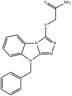 2-((9-苄基-9H-苯并[4,5]咪唑并[2,1-C][1,2,4]三唑-3-基)硫代)乙酰胺 结构式