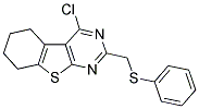 4-CHLORO-2-[(PHENYLTHIO)METHYL]-5,6,7,8-TETRAHYDRO[1]BENZOTHIENO[2,3-D]PYRIMIDINE 结构式