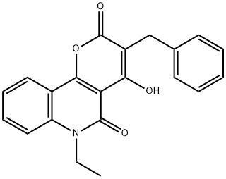 3-Benzyl-6-ethyl-4-hydroxy-2H-pyrano[3,2-c]quinoline-2,5(6H)-dione 结构式
