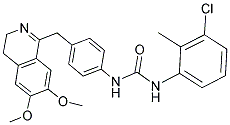 1-(4-((6,7-DIMETHOXY(3,4-DIHYDROISOQUINOLYL))METHYL)PHENYL)-3-(3-CHLORO-2-METHYLPHENYL)UREA 结构式