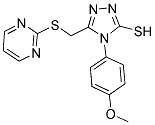 4-(4-METHOXYPHENYL)-5-[(PYRIMIDIN-2-YLTHIO)METHYL]-4H-1,2,4-TRIAZOLE-3-THIOL 结构式