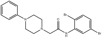 N-(2,5-DIBROMOPHENYL)-2-(4-PHENYLPIPERAZINO)ACETAMIDE 结构式