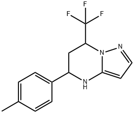 5-(对甲苯基)-7-(三氟甲基)-4,5,6,7-四氢吡唑并[1,5-A]嘧啶 结构式