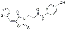 N-(4-HYDROXYPHENYL)-3-[(5E)-4-OXO-5-(THIEN-2-YLMETHYLENE)-2-THIOXO-1,3-THIAZOLIDIN-3-YL]PROPANAMIDE 结构式