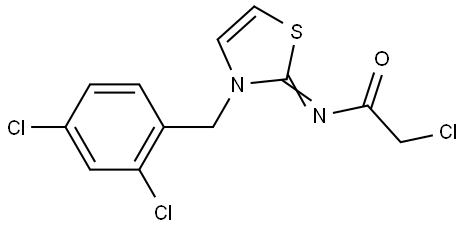 2-氯-N-[3-[(2,4-二氯苯基)甲基]-2(3H)-亚噻唑基]乙酰胺 结构式