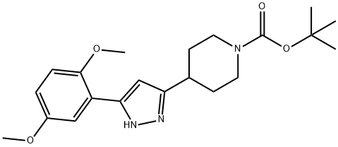 TERT-BUTYL 4-[5-(2,5-DIMETHOXYPHENYL)-1H-PYRAZOL-3-YL]TETRAHYDRO-1(2H)-PYRIDINECARBOXYLATE 结构式