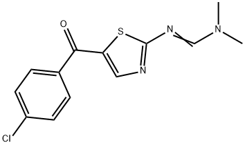 N'-[5-(4-CHLOROBENZOYL)-1,3-THIAZOL-2-YL]-N,N-DIMETHYLIMINOFORMAMIDE 结构式