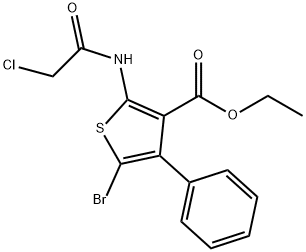 5-溴-2-(2-氯乙酰胺)-4-苯基噻吩-3-羧酸乙酯 结构式