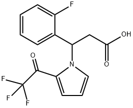 3-(2-Fluorophenyl)-3-[2-(2,2,2-trifluoroacetyl)-1H-pyrrol-1-yl]propanoic acid 结构式