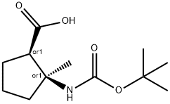 CIS-2-TERT-BUTOXYCARBONYLAMINO-2-METHYL-CYCLOPENTANECARBOXYLIC ACID 结构式