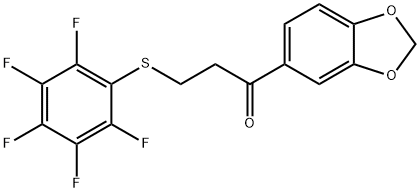 1-(苯并[D][1,3]二氧戊环-5-基)-3-((全氟苯基)硫)丙-1-酮 结构式