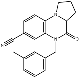 5-(3-METHYLBENZYL)-4-OXO-1,2,3,3A,4,5-HEXAHYDROPYRROLO[1,2-A]QUINOXALINE-7-CARBONITRILE 结构式