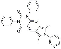 5-((2,5-DIMETHYL-1-(PYRIDIN-3-YL)-1H-PYRROL-3-YL)METHYLENE)-1,3-DIPHENYL-2-THIOXO-DIHYDROPYRIMIDINE-4,6(1H,5H)-DIONE 结构式