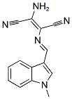 2-AMINO-1-[1-AZA-2-(1-METHYLINDOL-3-YL)VINYL]ETHENE-1,2-DICARBONITRILE 结构式