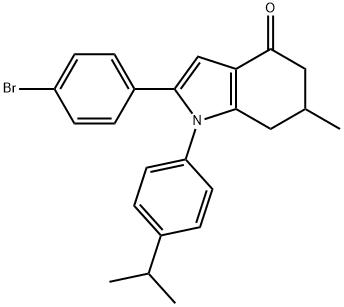 2-(4-BROMOPHENYL)-6-METHYL-1-(4-(METHYLETHYL)PHENYL)-5,6,7-TRIHYDROINDOL-4-ONE 结构式