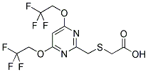 2-[4,6-BIS(2,2,2-(TRIFLUOROETHOXY)PYRIMIDIN-2-YL)METHYLTHIO]ACETIC ACID 结构式