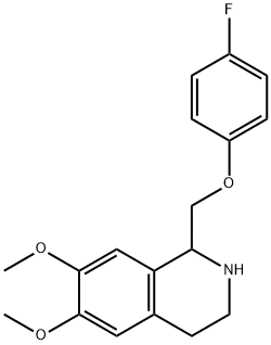 1-[(4-FLUOROPHENOXY)METHYL]-6,7-DIMETHOXY-1,2,3,4-TETRAHYDROISOQUINOLINE 结构式