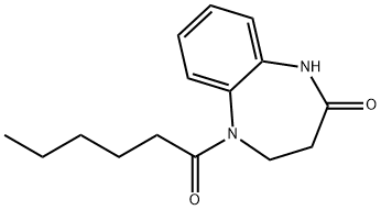 5-Hexanoyl-1,3,4,5-tetrahydro-2H-1,5-benzodiazepin-2-one 结构式
