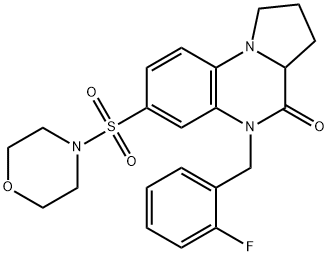 5-(2-FLUOROBENZYL)-7-(MORPHOLINOSULFONYL)-1,2,3,3A-TETRAHYDROPYRROLO[1,2-A]QUINOXALIN-4(5H)-ONE 结构式