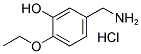 4-ETHOXY-3-HYDROXYBENZYLAMINE HYDROCHLORIDE 结构式