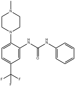 N-[2-(4-METHYLPIPERAZINO)-5-(TRIFLUOROMETHYL)PHENYL]-N'-PHENYLUREA 结构式