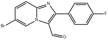 6-BROMO-2-(4-FLUORO-PHENYL)-IMIDAZO[1,2-A]-PYRIDINE-3-CARBALDEHYDE 结构式