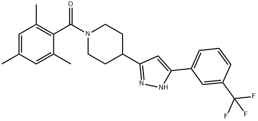 MESITYL(4-(5-[3-(TRIFLUOROMETHYL)PHENYL]-1H-PYRAZOL-3-YL)PIPERIDINO)METHANONE 结构式