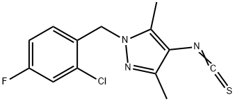 1-(2-CHLORO-4-FLUORO-BENZYL)-4-ISOTHIOCYANATO-3,5-DIMETHYL-1H-PYRAZOLE 结构式