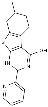 7-METHYL-2-PYRIDIN-2-YL-1,2,5,6,7,8-HEXAHYDRO[1]BENZOTHIENO[2,3-D]PYRIMIDIN-4-OL 结构式