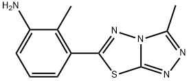 2-甲基-3-(3-甲基-[1,2,4]三唑并[3,4-B][1,3,4]噻二唑-6-基)苯胺 结构式