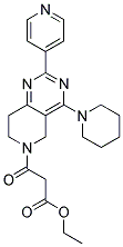 3-Oxo-3-(4-piperidin-1-yl-2-pyridin-4-yl-7,8-dihydro-5H-pyrido[4,3-d]pyrimidin-6-yl)-propionic acid ethyl ester 结构式