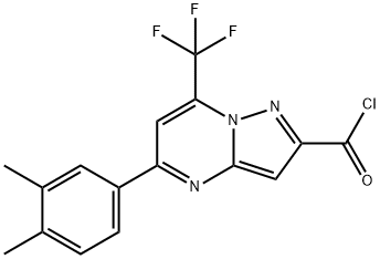 5-(3,4-二甲基苯基)-7-(三氟甲基)-2-吡唑[1,5-A]嘧啶甲酰氯 结构式
