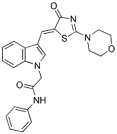 (Z)-2-(3-((2-MORPHOLINO-4-OXOTHIAZOL-5(4H)-YLIDENE)METHYL)-1H-INDOL-1-YL)-N-PHENYLACETAMIDE 结构式