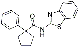 N-BENZOTHIAZOL-2-YL(PHENYLCYCLOPENTYL)FORMAMIDE 结构式