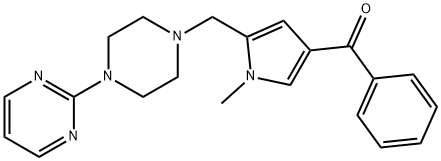 (1-METHYL-5-([4-(2-PYRIMIDINYL)PIPERAZINO]METHYL)-1H-PYRROL-3-YL)(PHENYL)METHANONE 结构式