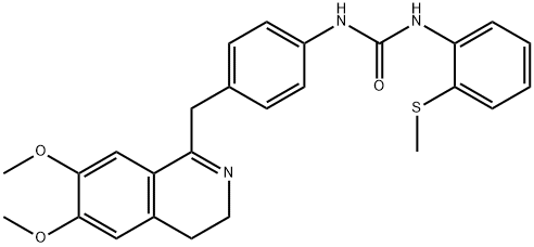 1-(4-((6,7-Dimethoxy(3,4-dihydroisoquinolyl))methyl)phenyl)-3-(2-methylthiophenyl)urea 结构式