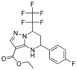 5-(4-FLUORO-PHENYL)-7-PENTAFLUOROETHYL-4,5,6,7-TETRAHYDRO-PYRAZOLO[1,5-A]PYRIMIDINE-3-CARBOXYLIC ACID ETHYL ESTER 结构式