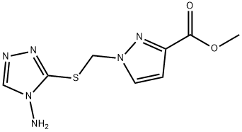 1-(((4-氨基-4H-1,2,4-三唑-3-基)硫代)甲基)-1H-吡唑-3-羧酸酯甲酯 结构式
