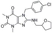 7-(4-CHLOROBENZYL)-1,3-DIMETHYL-8-[(TETRAHYDROFURAN-2-YLMETHYL)AMINO]-3,7-DIHYDRO-1H-PURINE-2,6-DIONE 结构式