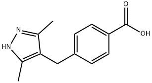 4-((3,5-二甲基-1H-吡唑-4-基)甲基)苯甲酸 结构式
