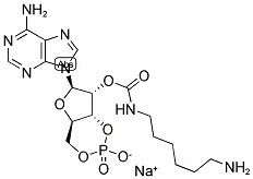2'-(6-AMINOHEXYLCARBAMOYL)ADENOSINE-3',5'-CYCLIC MONOPHOSPHATE SODIUM SALT 结构式
