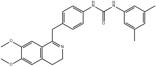 1-(4-((6,7-DIMETHOXY(3,4-DIHYDROISOQUINOLYL))METHYL)PHENYL)-3-(3,5-DIMETHYLPHENYL)UREA 结构式