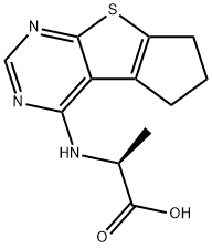 2-(6,7-DIHYDRO-5H-CYCLOPENTA[4,5]THIENO[2,3-D]-PYRIMIDIN-4-YLAMINO)-PROPIONIC ACID 结构式