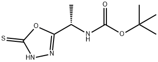 N-[(1S)-1-(5-硫代-4H-1,3,4-恶二唑-2-基)乙基]氨基甲酸叔丁酯 结构式