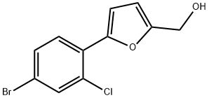 [5-(4-溴-2-氯-苯基)呋喃-2-基]甲醇 结构式