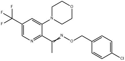 1-[3-MORPHOLINO-5-(TRIFLUOROMETHYL)-2-PYRIDINYL]-1-ETHANONE O-(4-CHLOROBENZYL)OXIME 结构式