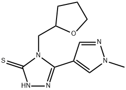 5-(1-甲基-1H-吡唑-4-基)-4-((四氢呋喃-2-基)甲基)-4H-1,2,4-三唑-3-硫醇 结构式