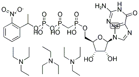 GUANOSINE-5'-[(ALPHA,BETA)-METHYLENO]TRIPHOSPHATE, P3-(1-(2-NITROPHENYL)-ETHYL)-ESTER, TRIETHYLAMMONIUM SALT 结构式