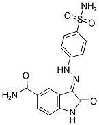 3-[[4-(AMINOSULFONYL)PHENYL]HYDRAZONO]-2-OXO-2,3-DIHYDRO-1H-INDOLE-5-CARBOXAMIDE 结构式
