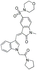 (Z)-1-METHYL-5-(MORPHOLINOSULFONYL)-3-((1-(2-OXO-2-(PYRROLIDIN-1-YL)ETHYL)-1H-INDOL-3-YL)METHYLENE)INDOLIN-2-ONE 结构式